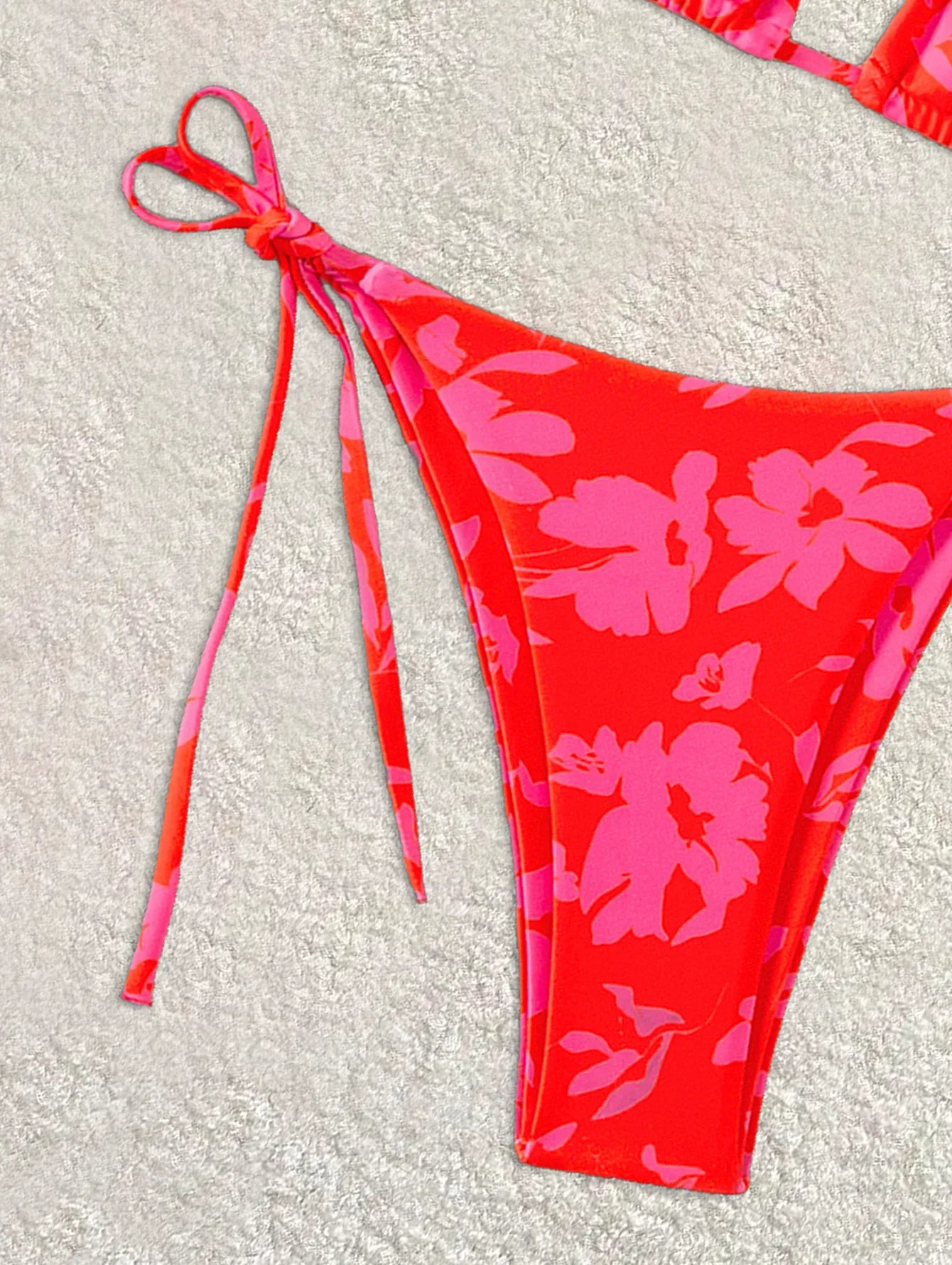 Sexy Red Floral Print Bikini