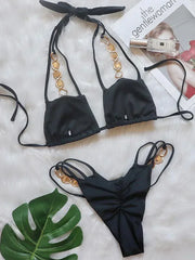 Sexy Halter Jewelled Diamond Bikini