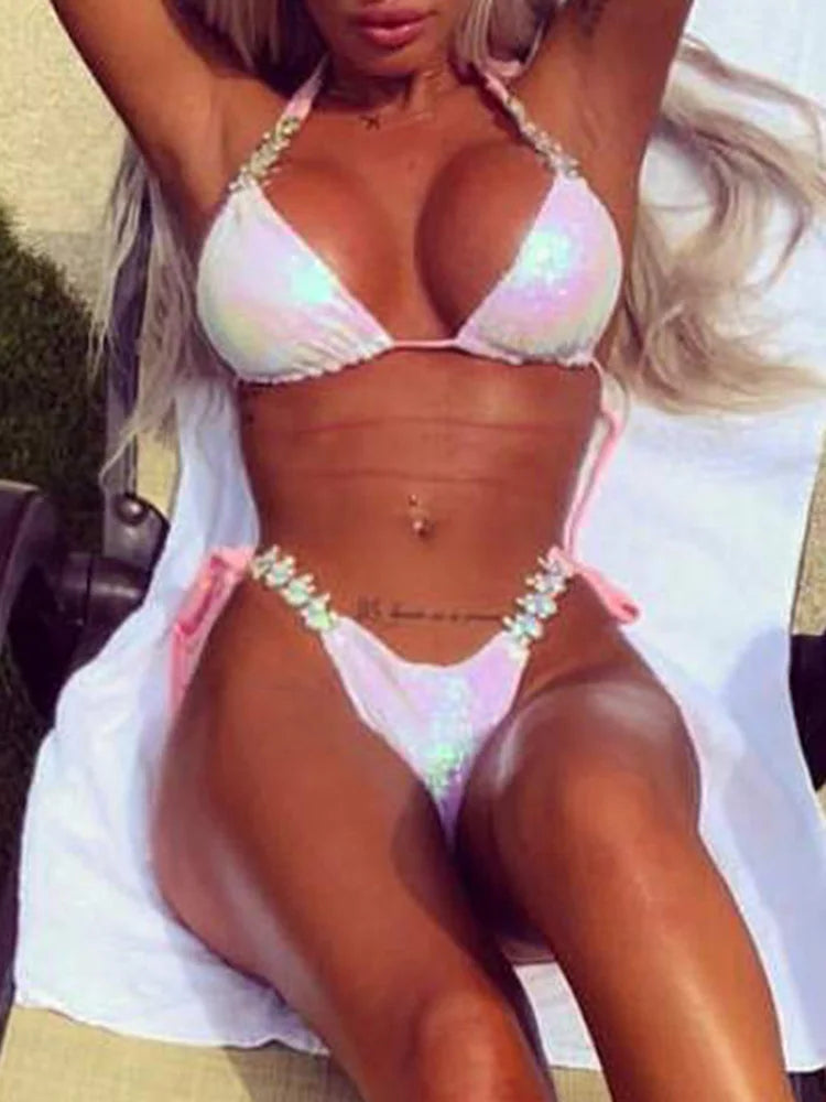 Shiny Sequins Rhinestone Diamond Bikini