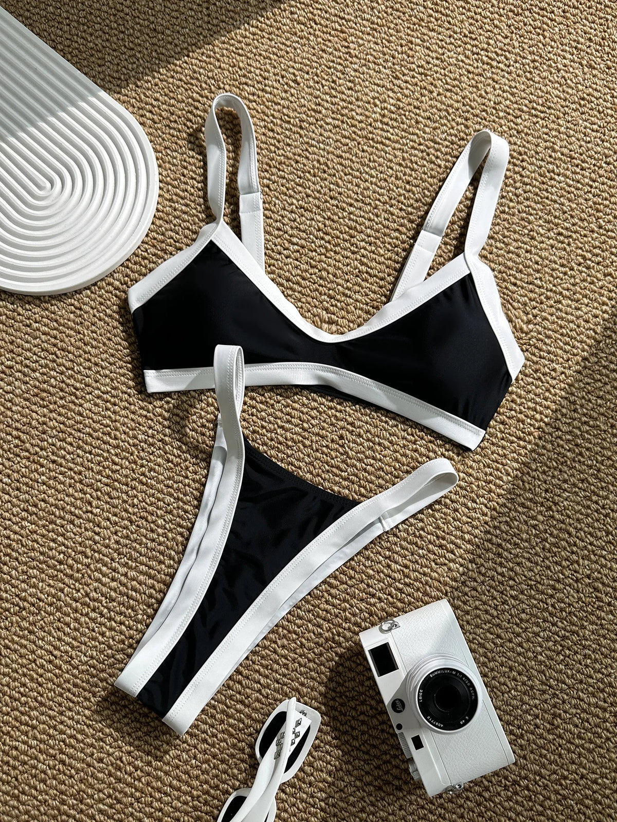 Sexy Red Contrast Bikini Set