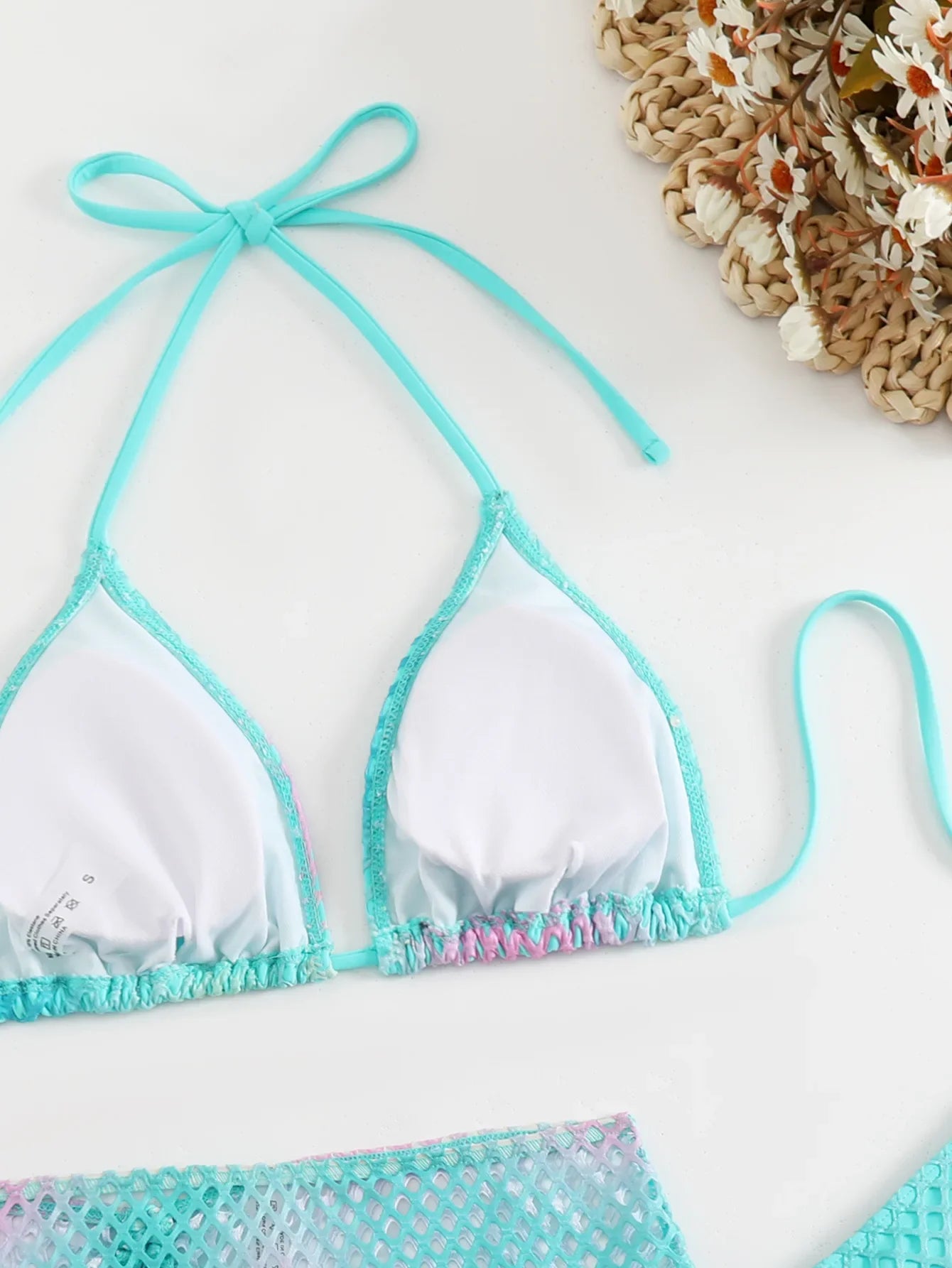 Sexy Green Gradient Print Bikini Set