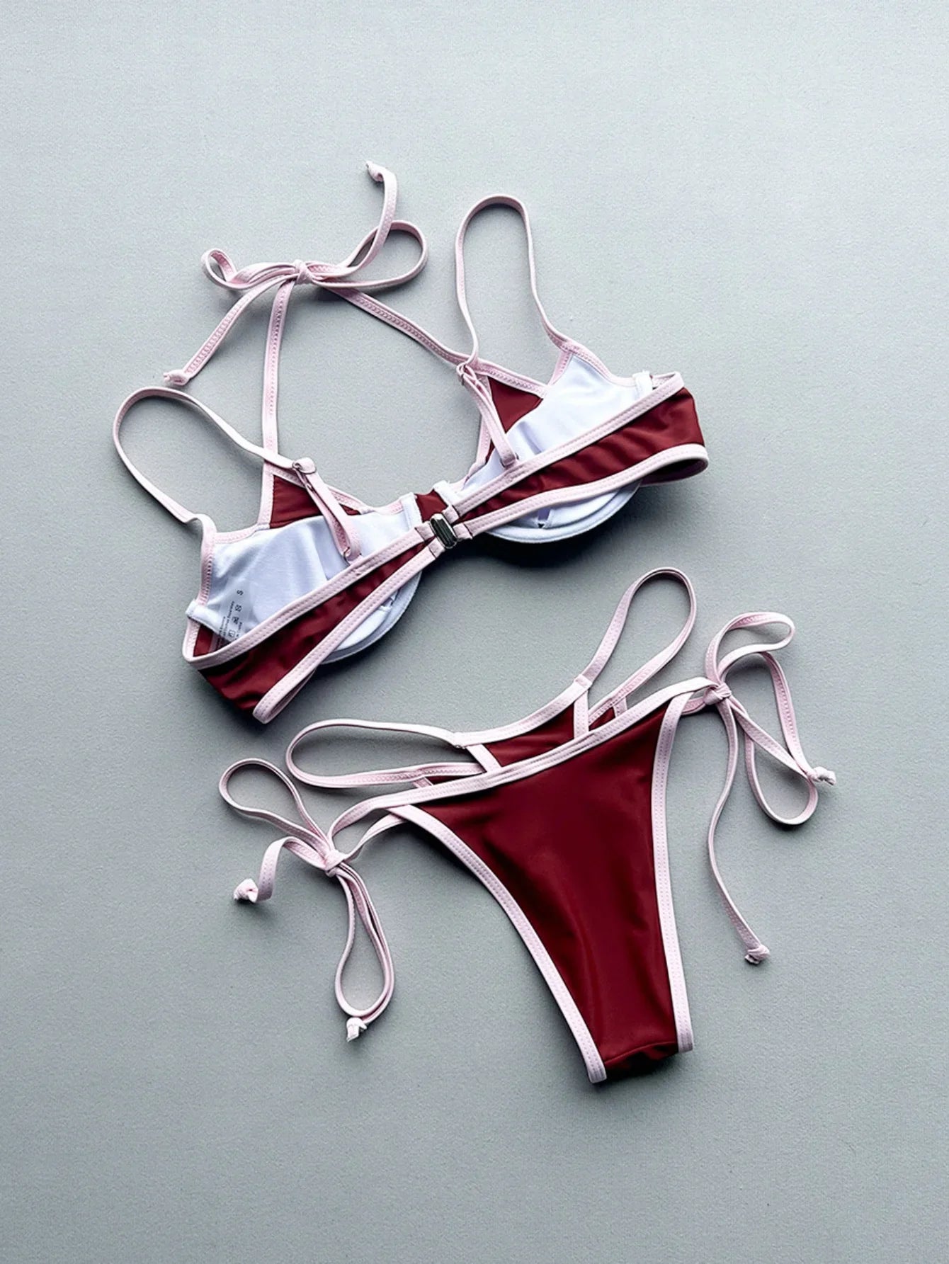 Sexy Red Patchwork Micro Bikini