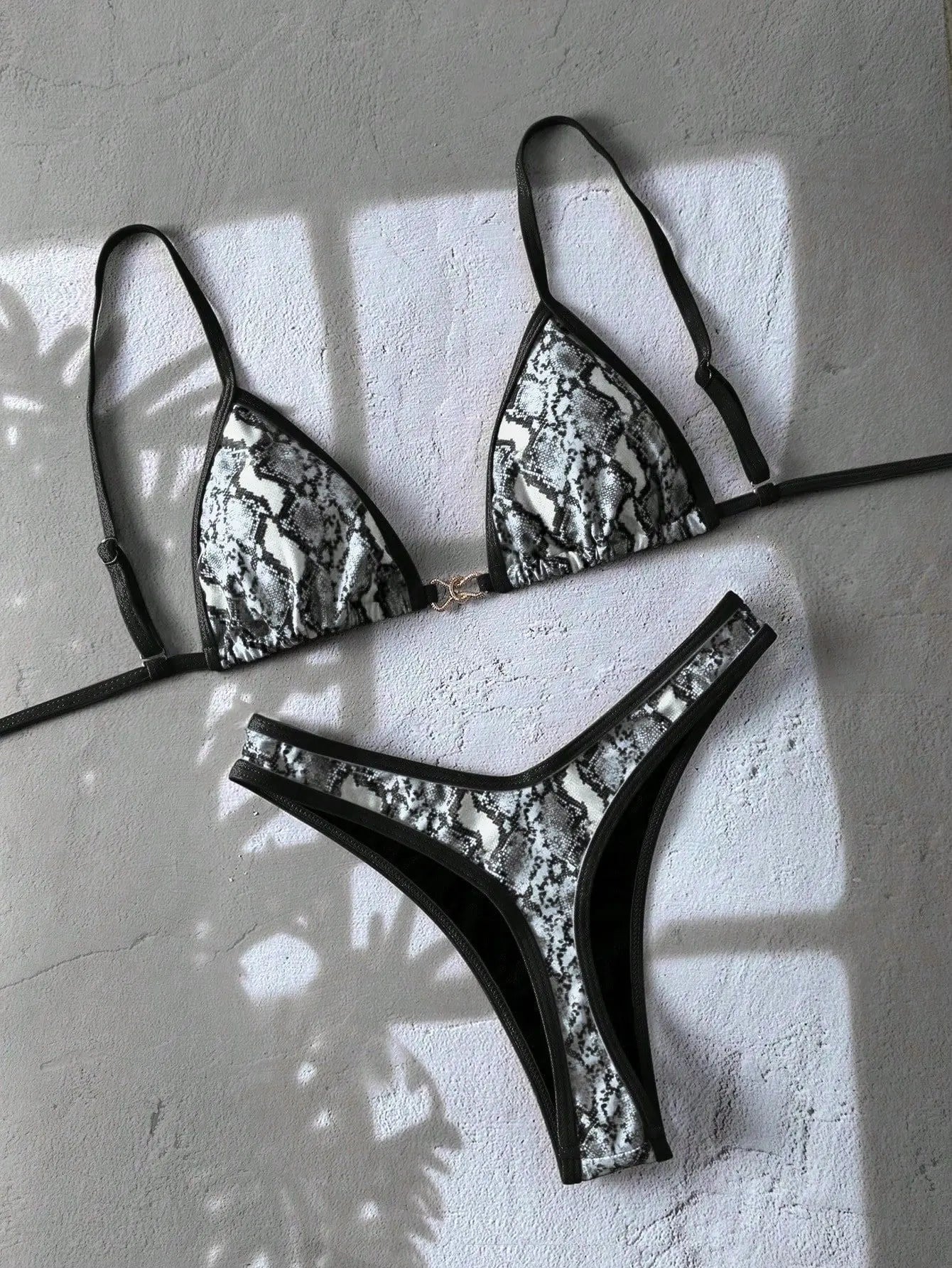 Sexy Black Zebra Print Micro Bikini