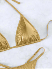 Halter PU Leather Extreme Mini Micro String Bikini