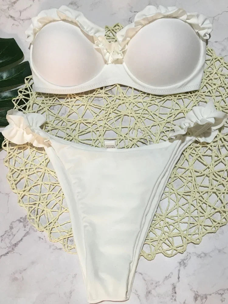 Ruffled Bra Cup Bikini