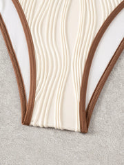 Sexy Beige Patchwork Bikini Set