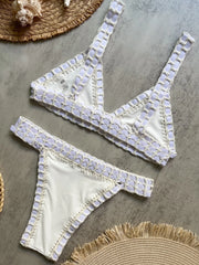 Sexy Black Patchwork Hand Crochet Bikini Set