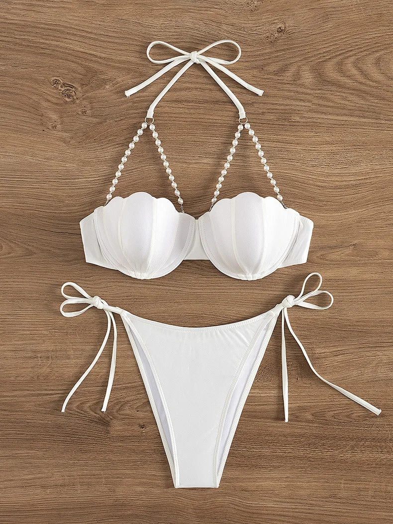 Sexy Pearls Strap Bikini Set