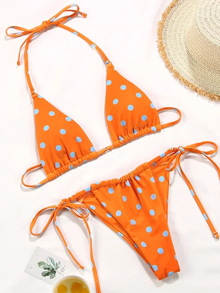 Polka Dot Mini Micro String Bikini