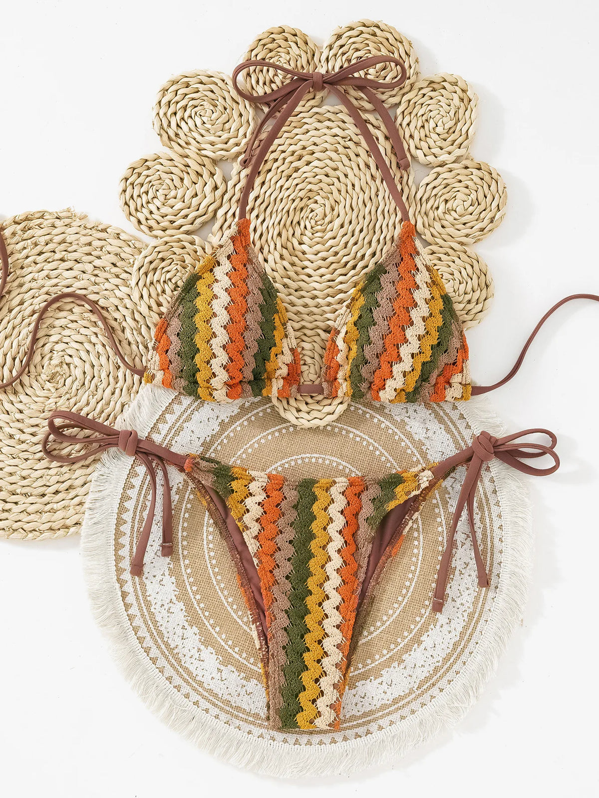 Sexy Yellow Patchwork Bikini