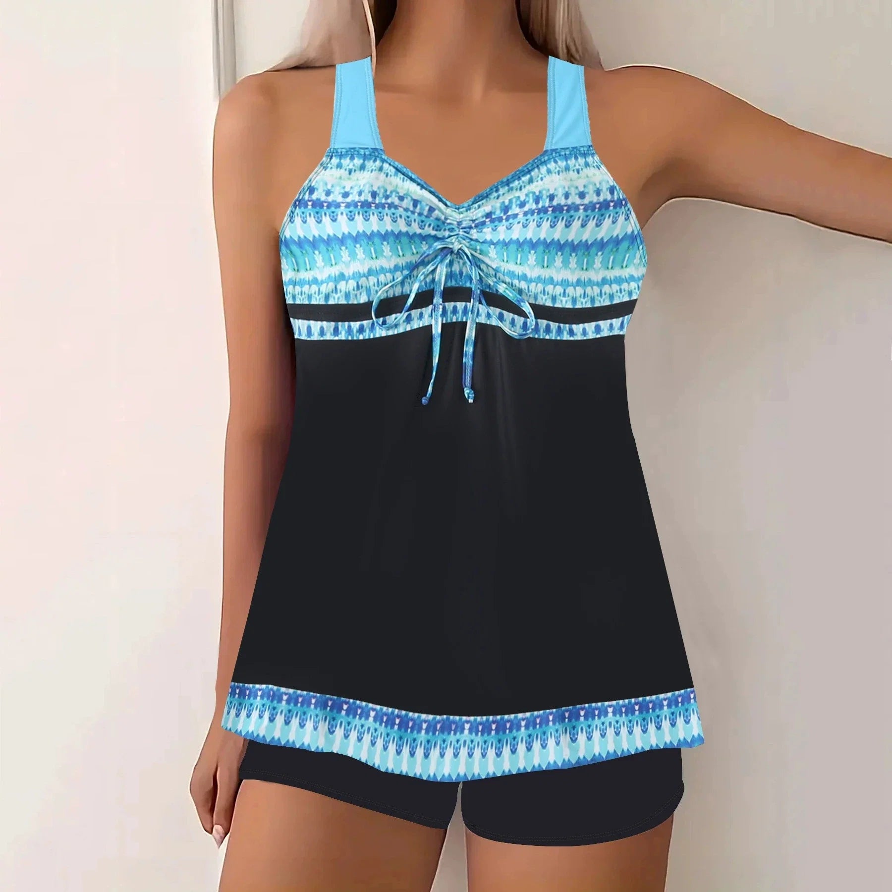 Vintage Tie Dye Gradient Tankini Set