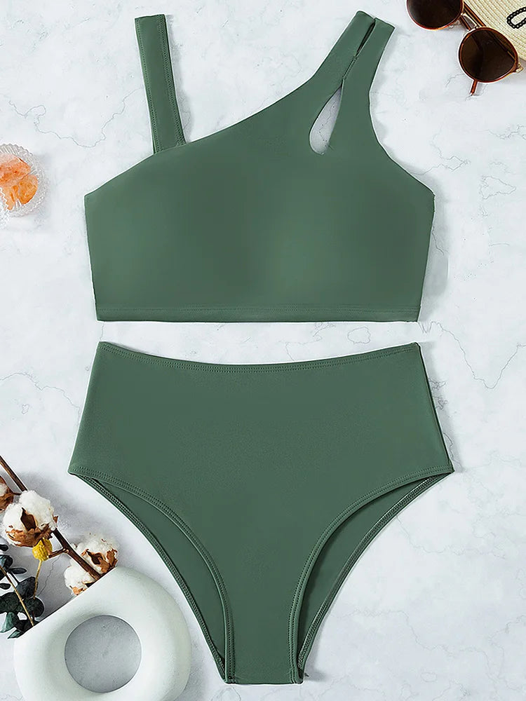 Sexy Asymmetric High Waist Bikini