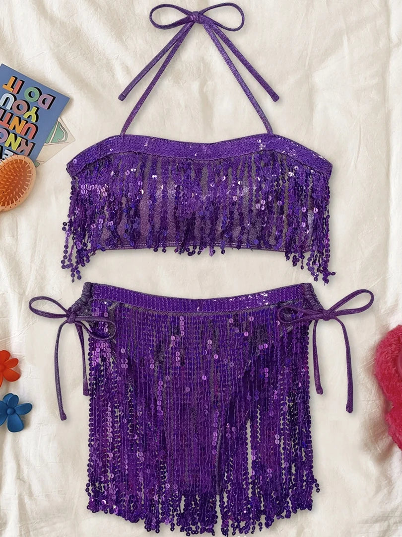 Shiny Glitter Bikini Set