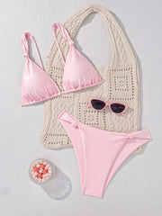 Sexy Pink Bow Thong Bikini