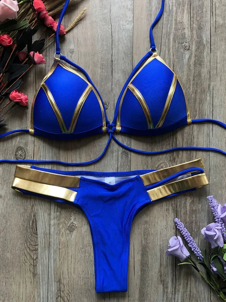 Sexy Halter Push Up Brazilian Bikini