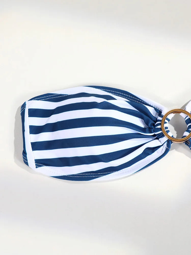 Sexy Bandeau Striped Bikini