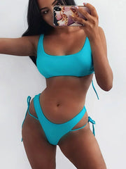 New Neon Green High Leg Cut Bikini