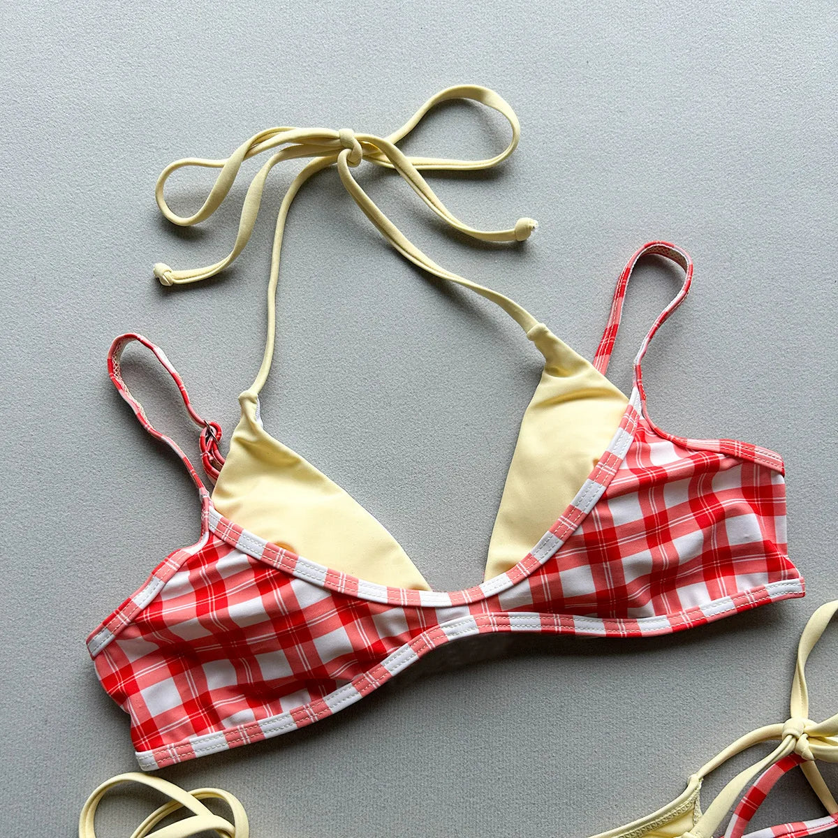Sexy Brown Polka Dot Print Patchwork Bikini Set