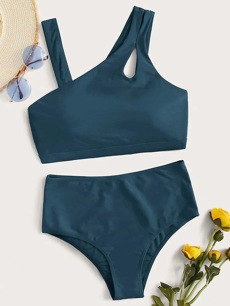 Sexy Asymmetric High Waist Bikini