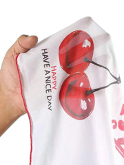 Cherry Print Mesh Short Sleeve Bikini