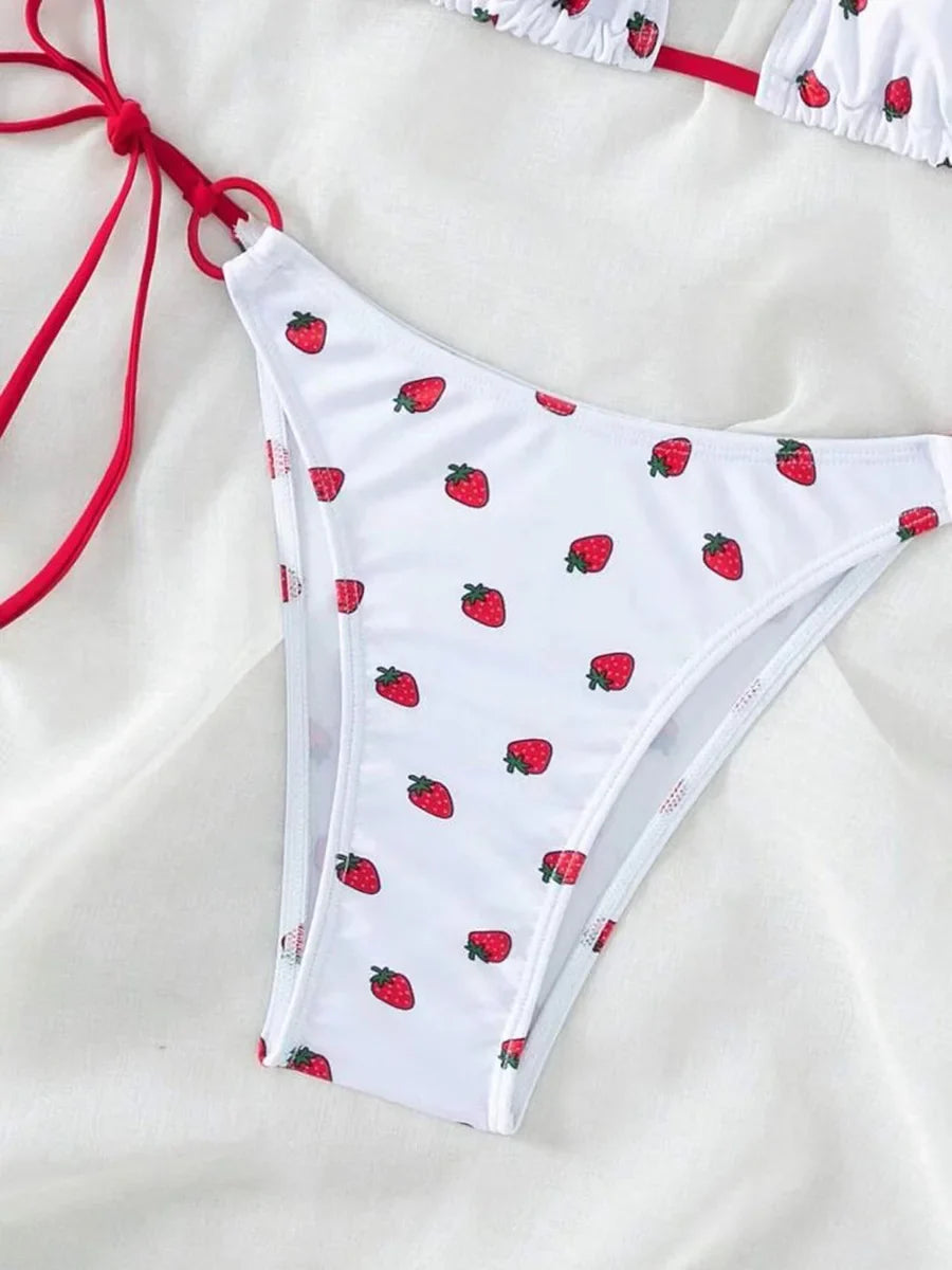 Halter Strawberry Designer Bikini