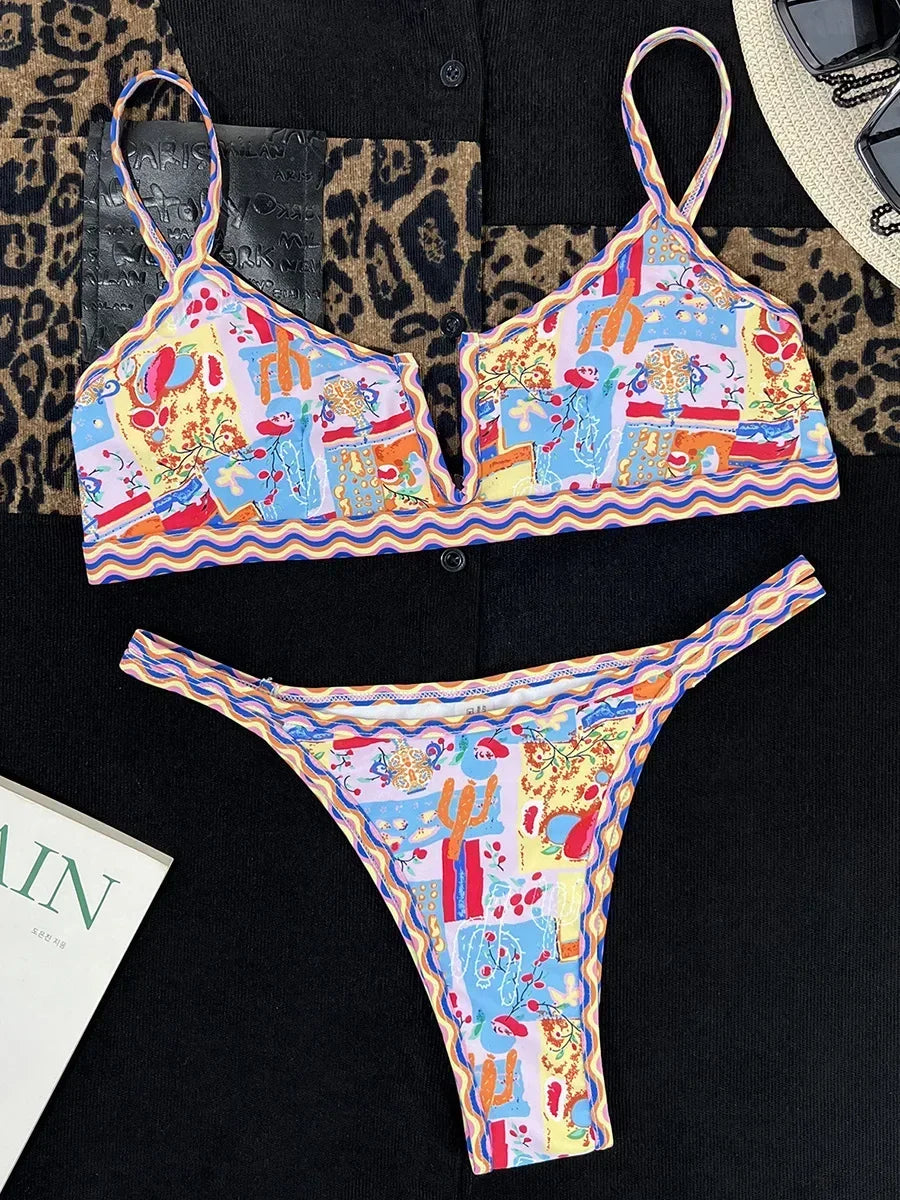 V-Bar Underwired Polka Dot Bikini