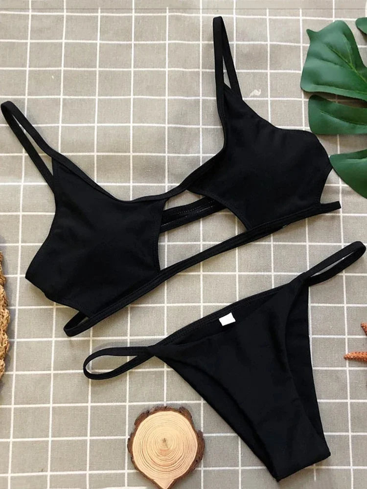 Sexy Hollow Out Micro Thong Bikini