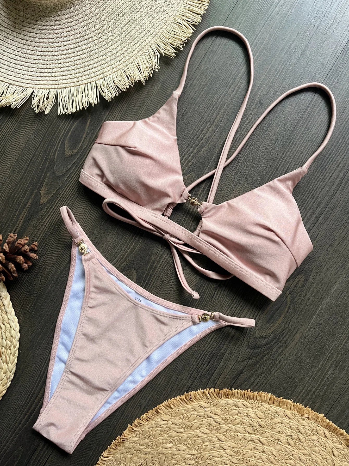 Cross Back Hollow Out Bikini