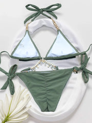 Crystal Rhinestones Push Up Micro Swimsuit