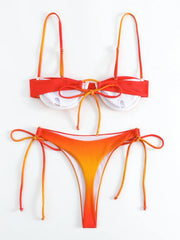 Sexy Brown Gradient Bikini Set
