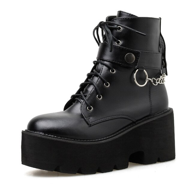 Samira Women's Black Gothic Style Platform Boots