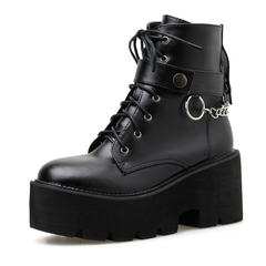 Samira Women's Black Gothic Style Platform Boots