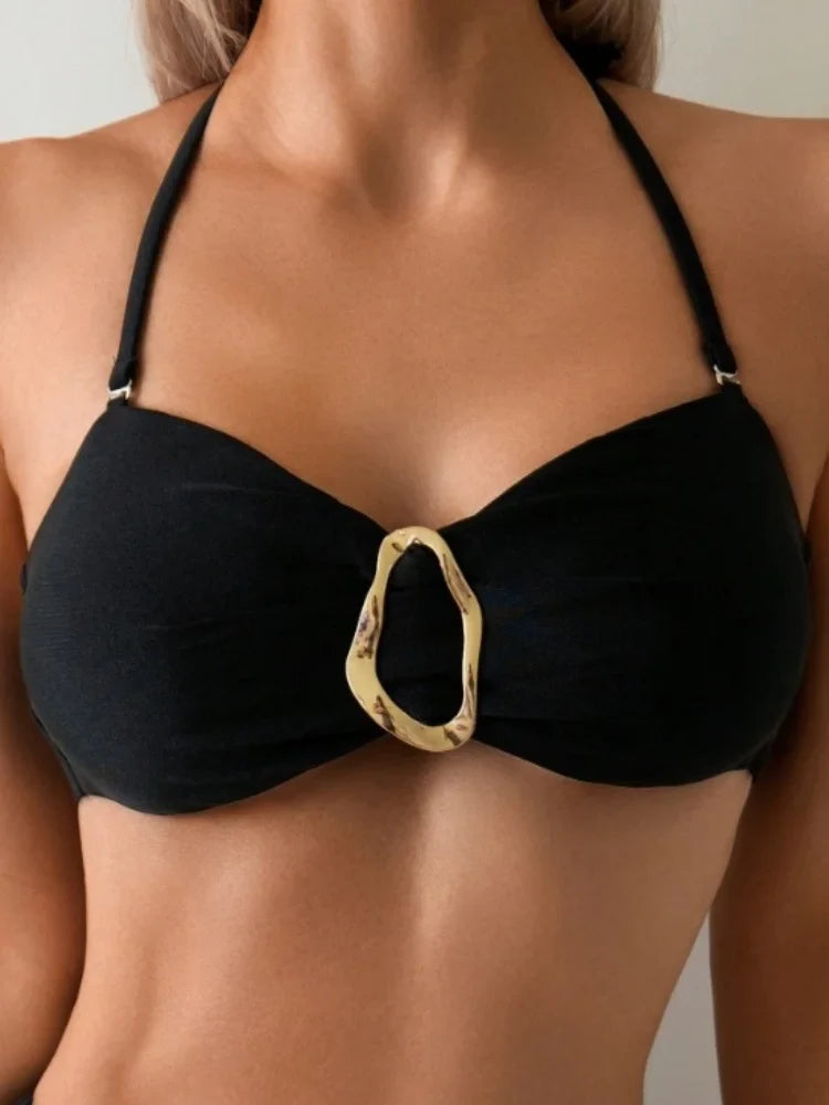 Sexy Black High Waist Bikini Set