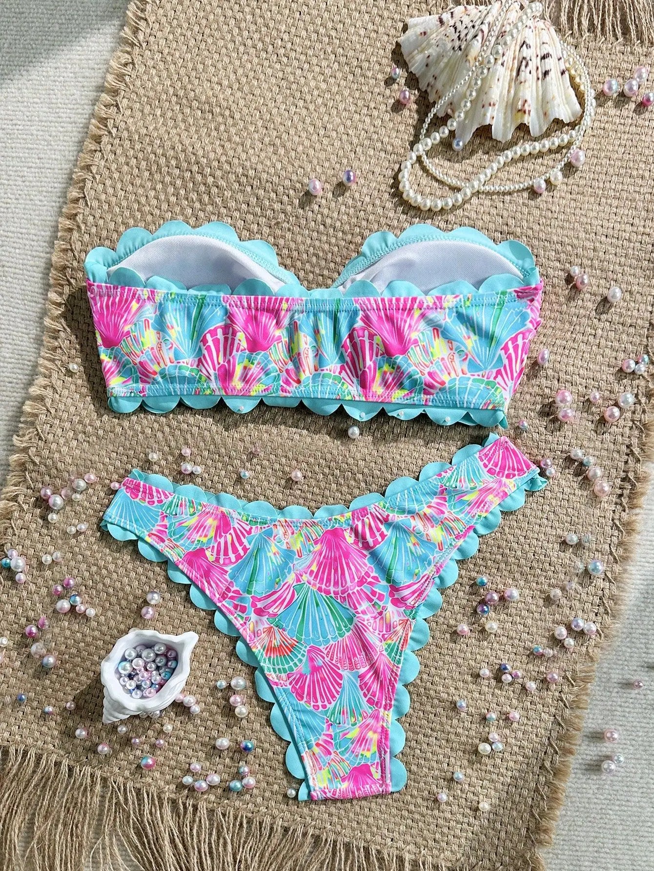 Sexy Ruffles Bandeau Bikini