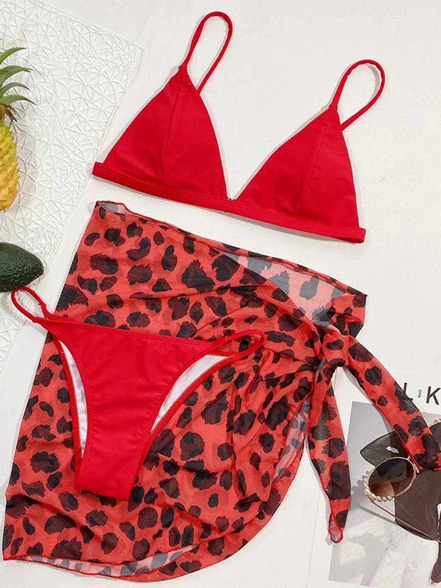 With Mesh Skirt Sarong Tie Dye Micro Bikini