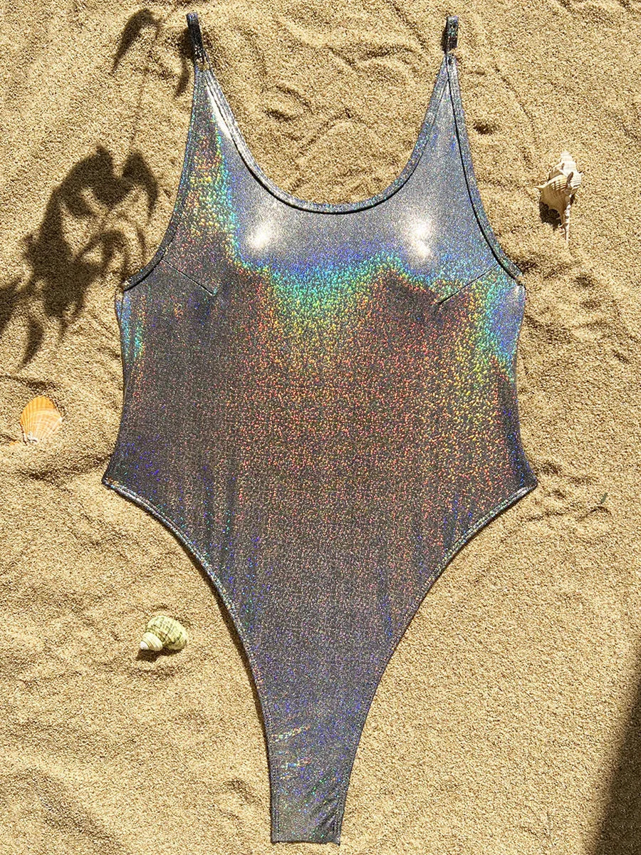 Extreme Mini Micro Thong Glitter Sparkling Women Swimwear One Piece Swimsuit