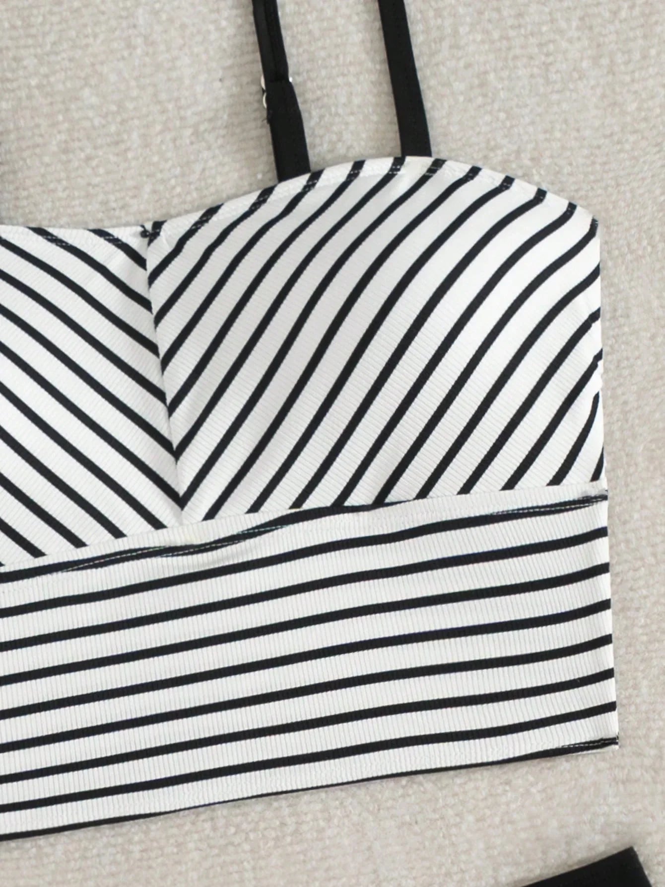 Vintage Black Striped Bikini