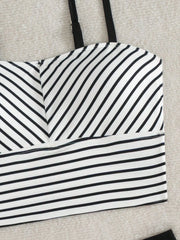 Vintage Black Striped Bikini