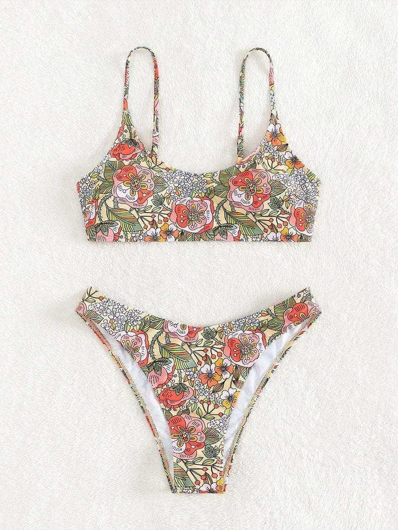 Halter Cut Out Beach Bathing Suit Thong Swimwear