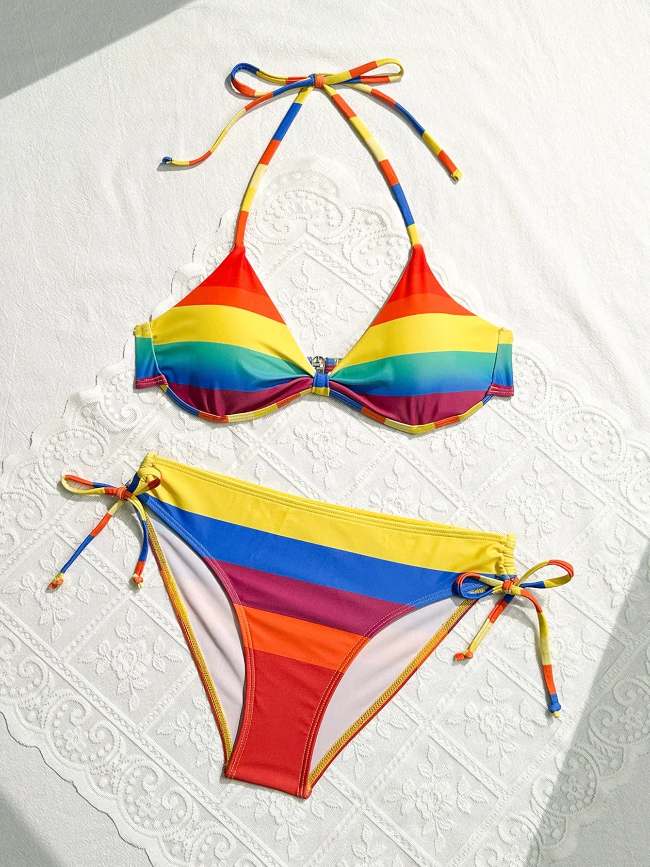 Women's Rainbow Color Bikini Set