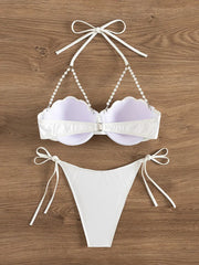 Sexy Pearls Strap Bikini Set