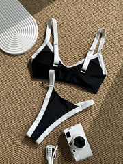 Sexy Red Contrast Bikini Set