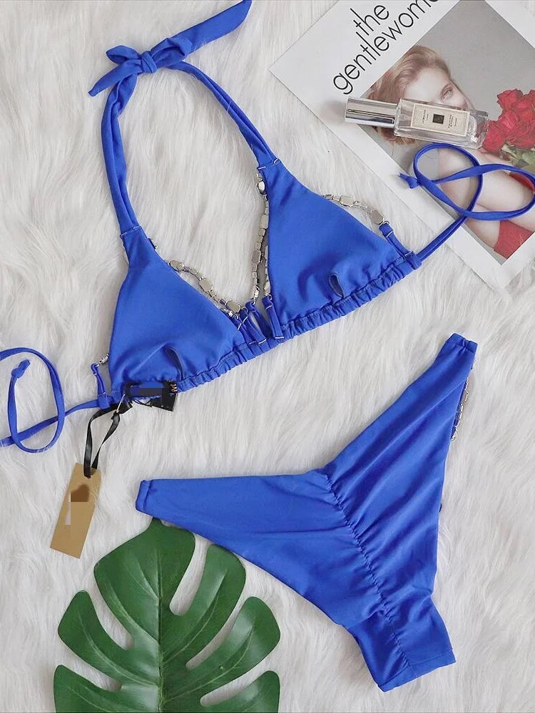Sexy Rhinestone Bikini Set