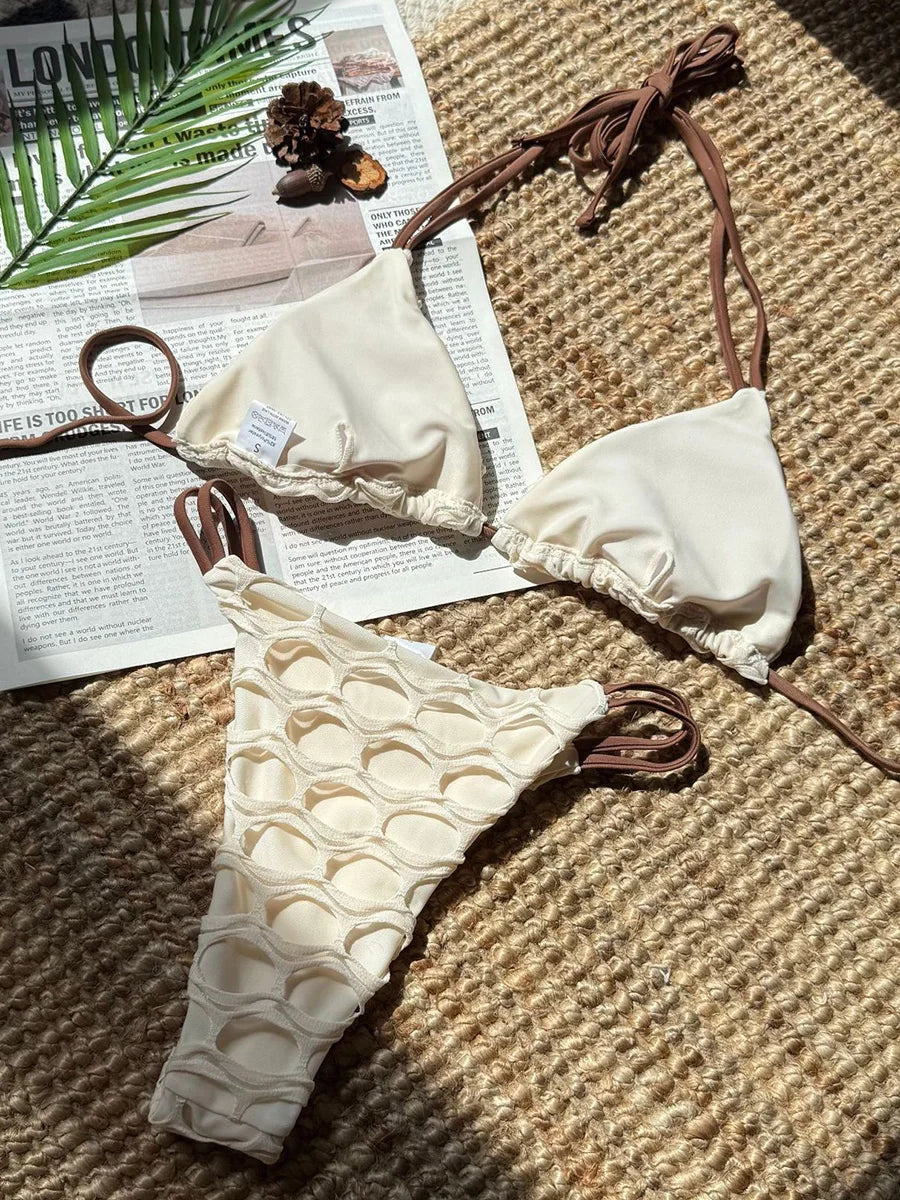 Hollow Out Halter Bikini