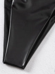 PU Faux Leather Mini Micro Thong Bikini