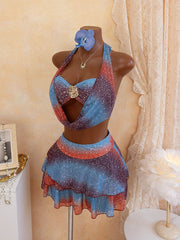 Sexy Blue Gradient Bikini Set