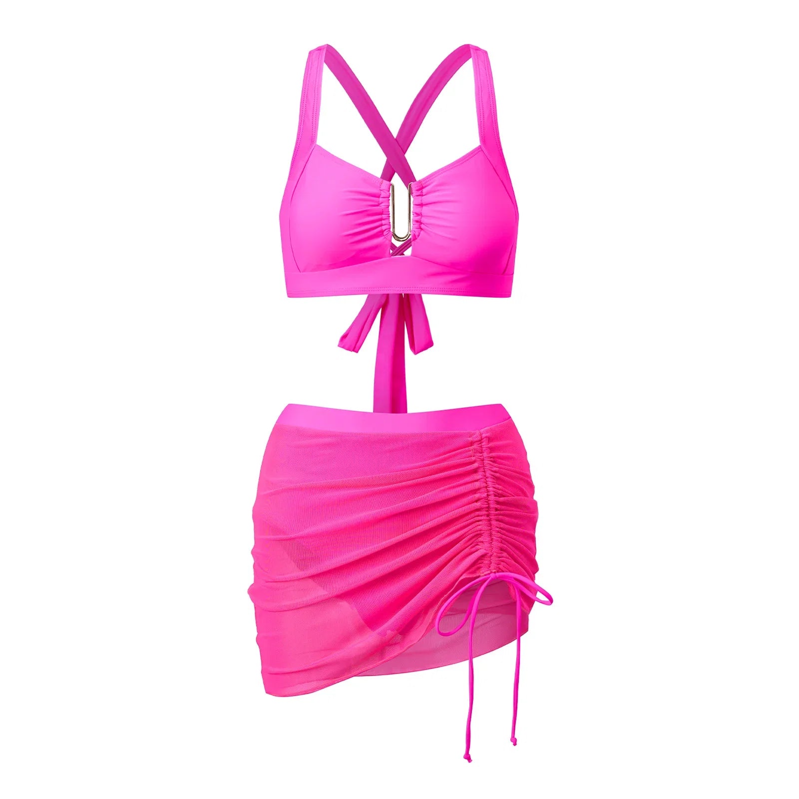 Women Summer Solid Color Bikini Sets