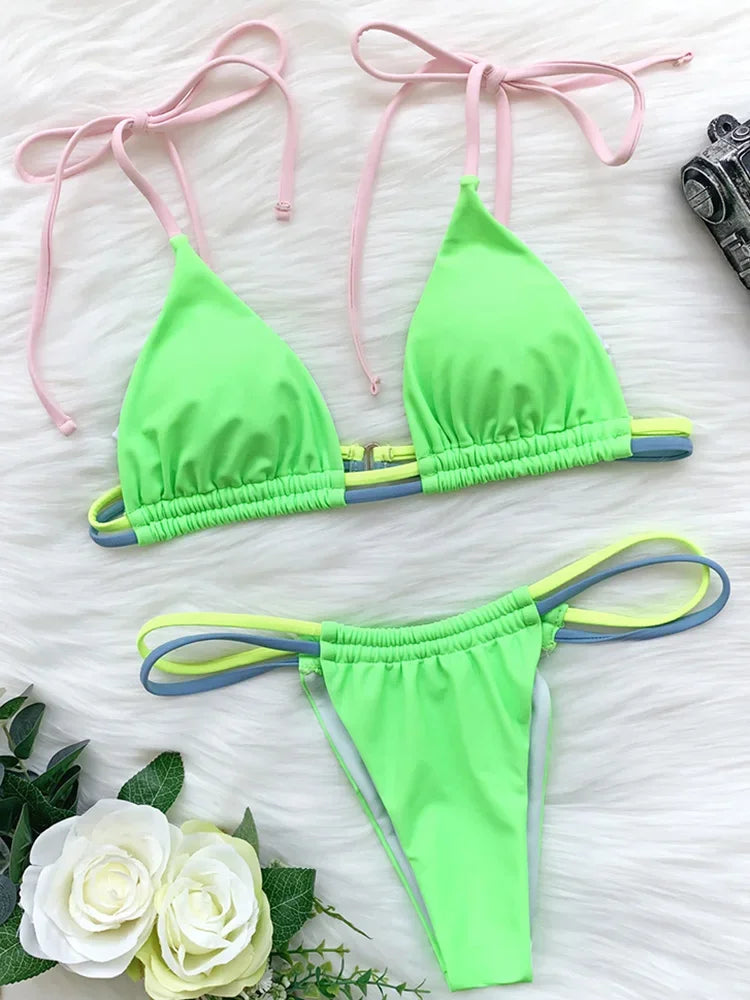 Sexy Mini Micro Thong Neon Bikini