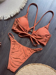 Cross Back Hollow Out Bikini