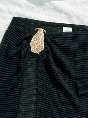 With Skirt Wrinkled Bandeau Bikini